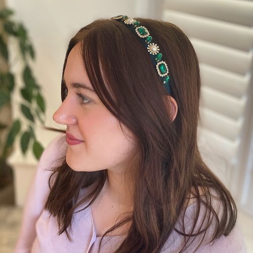 Green Jewelled Pearl Headband