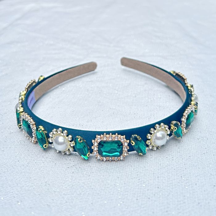 Green Jewelled Pearl Headband