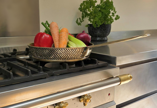 Handcrafted Bronze Frying Pan | Tin-Lined Luxury Cookware