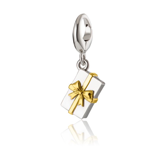 Present Charm With Gold Bow