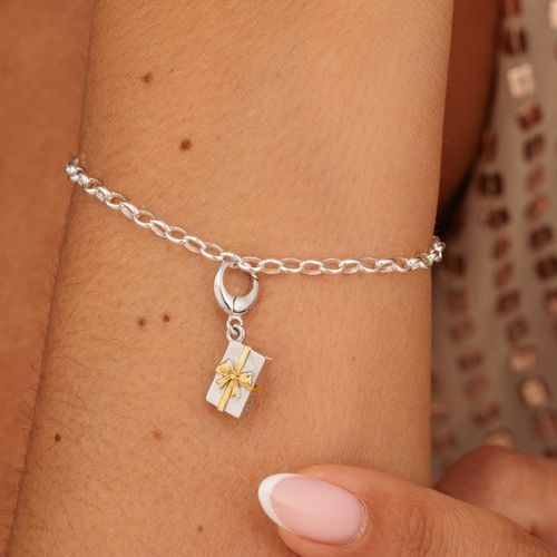 Present Charm With Gold Bow