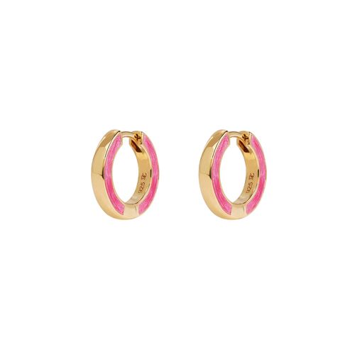 Rose Pink Enamel Aura Hoops