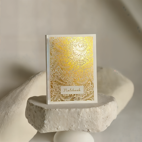 White Larkspur journal Lined- Gold foiled A5