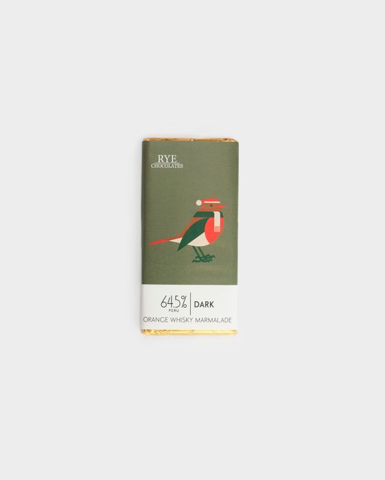 Orange Whisky Marmalade Dark Chocolate Bar - 64.5% Peruvian