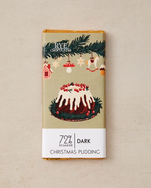 Christmas Pudding Dark Chocolate Bar - 72% Ecuadorian