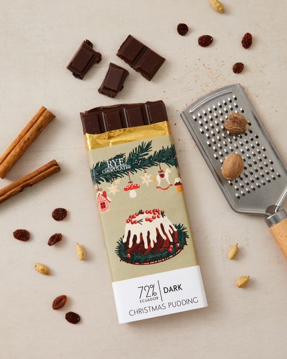 Christmas Pudding Dark Chocolate Bar - 72% Ecuadorian