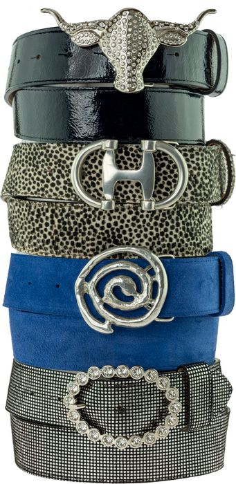 Italian leather belts handmade in England with detachable buckles
