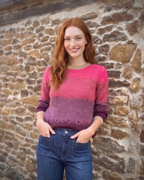 Amelia Ombre Mohair & Merino Chunky Knit Jumper with Lurex Trim