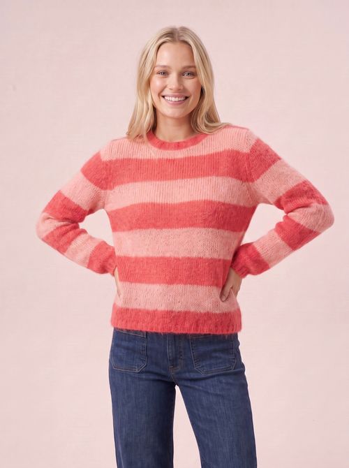 Sasha Chunky Mohair & Merino Striped Knit Jumper
