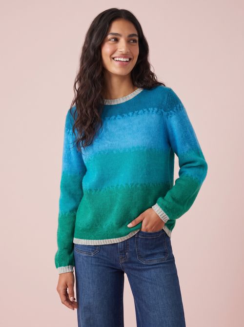 Amelia Ombre Mohair & Merino Knit Jumper with Lurex Trim