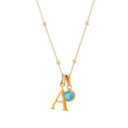 Initial birthstone pendant