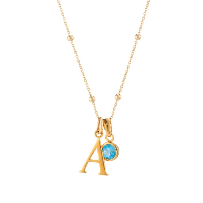 Initial birthstone pendant