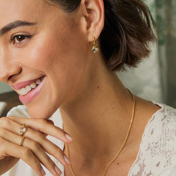 Davina Combe Jewellery | Green Amethyst Ravello Pendant Hoop Earrings