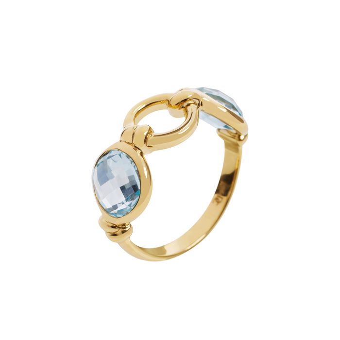 Davina Combe Jewellery | Two - Stone Knot Ring with Blue Topaz