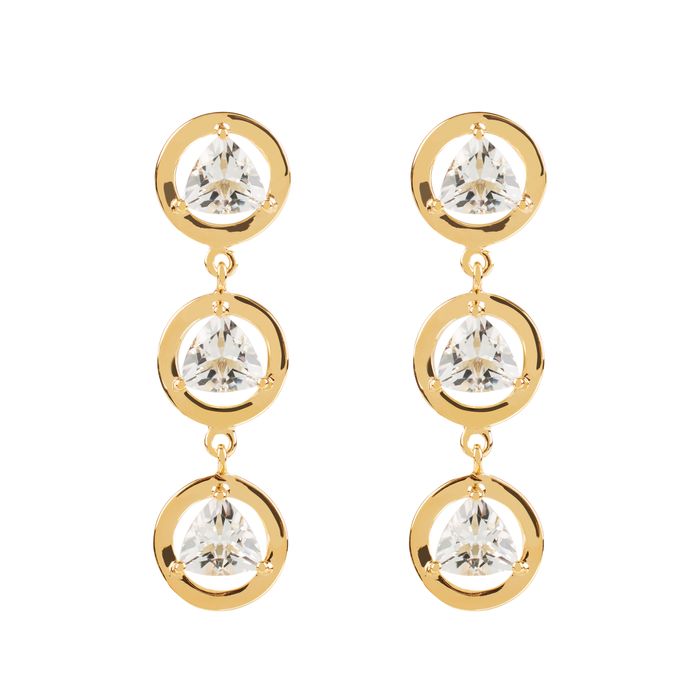 Davina Combe Jewellery | Palermo Wave Earrings with Rock Crystal