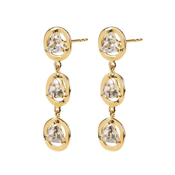 Davina Combe Jewellery | Palermo Wave Earrings with Rock Crystal