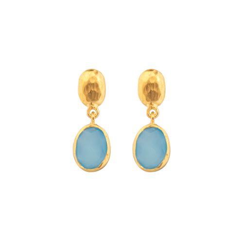 Ana Earrings -  Blue Chalcedony 