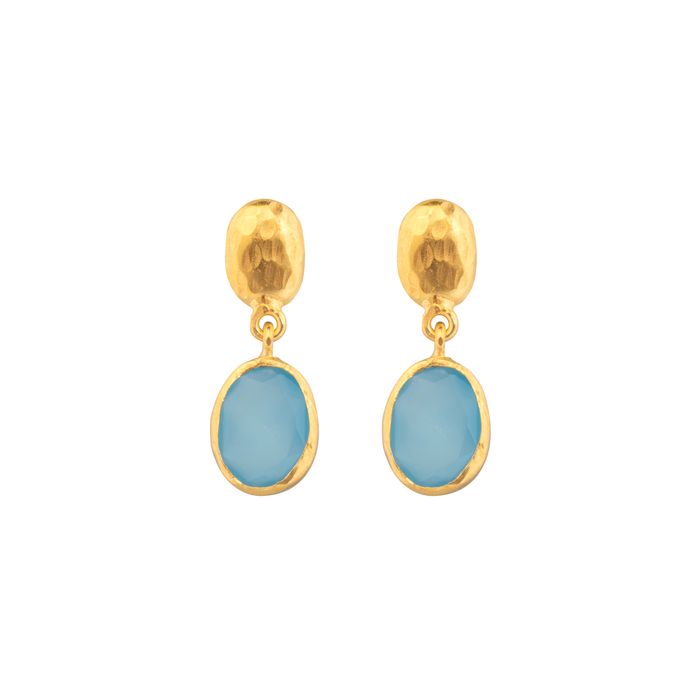 Ana Earrings -  Blue Chalcedony 