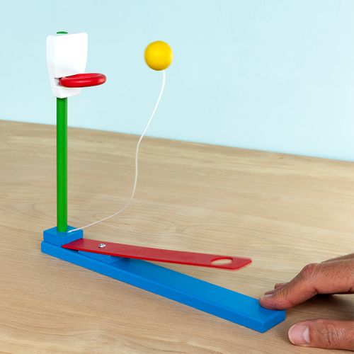 Wooden tabletop basketball game