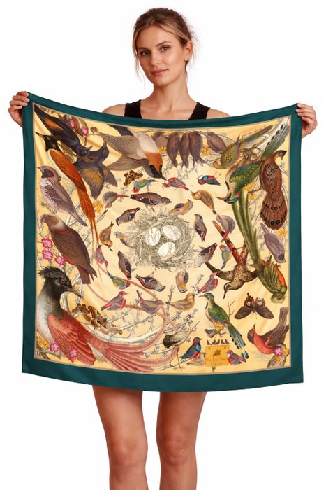 Botanical Square Silk Scarves – Original Designs by The Little Tibet