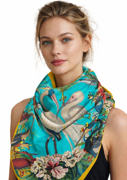 Botanical Square Silk Scarves – Original Designs by The Little Tibet