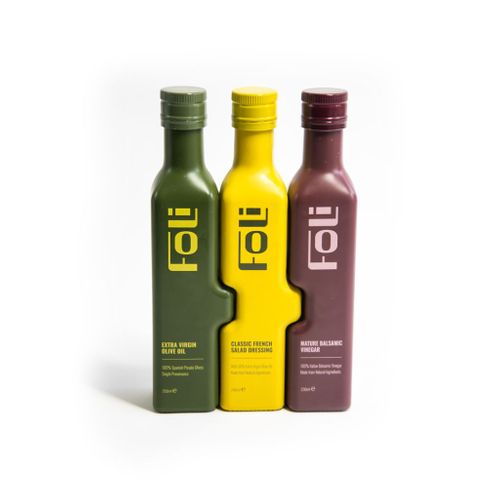 FOLI PREMIUM DRESSING TRIO GIFT SET : Extra virgin olive oil 250ml, French salad dressing 240ml & Mature Balsamic vinegar 230ml
