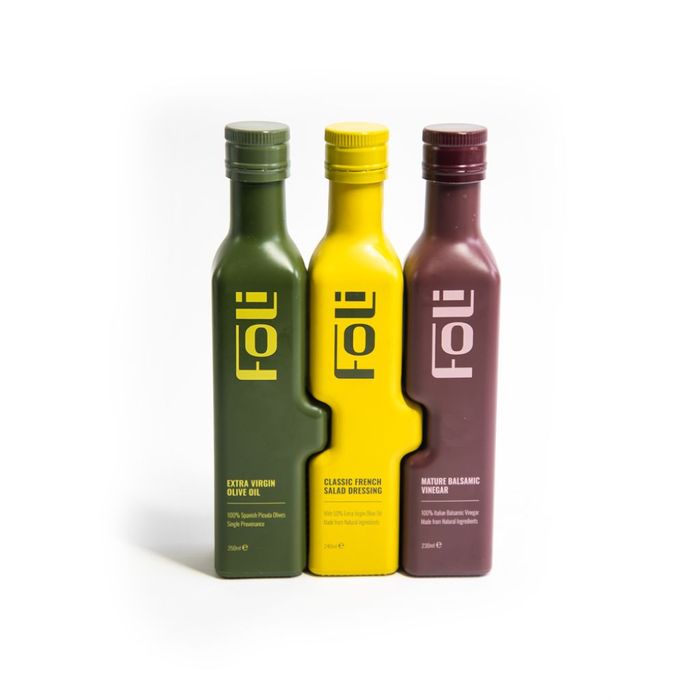 FOLI PREMIUM DRESSING TRIO GIFT SET : Extra virgin olive oil 250ml, French salad dressing 240ml & Mature Balsamic vinegar 230ml