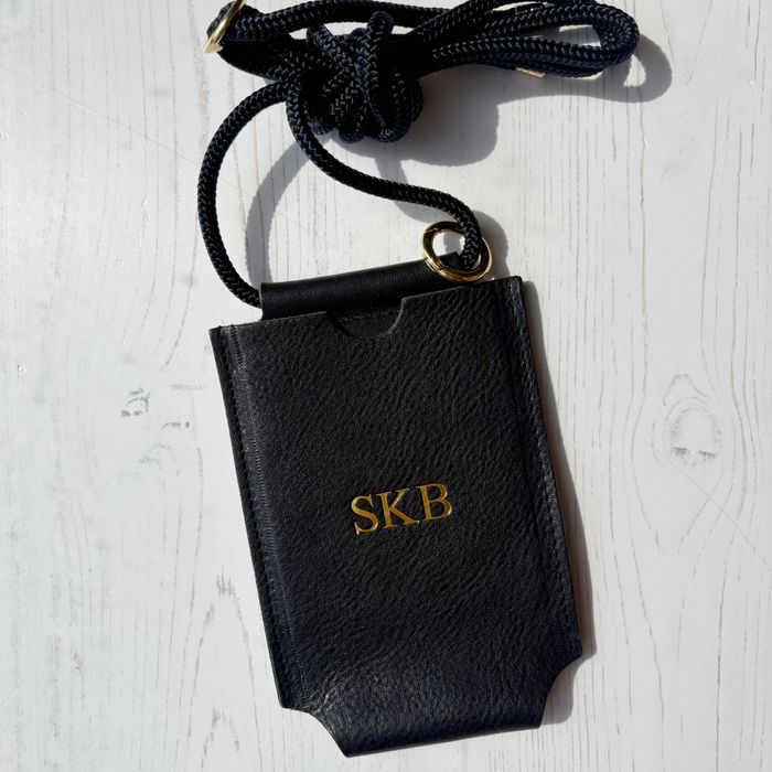 Personalised Leather Phone Bag