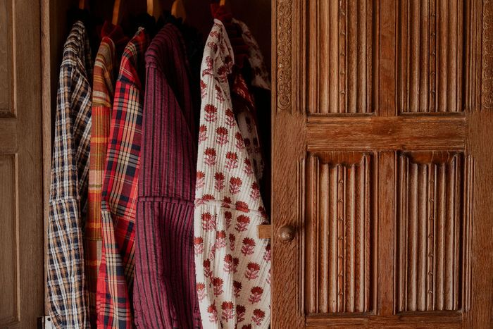 Flora Reversible Jacket - Rust Velvet with Tartan Reverse