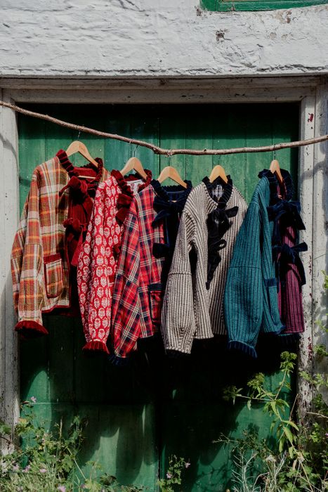 Flora Reversible Jacket - Rust Velvet with Tartan Reverse