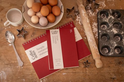 Sustainable gift giving - Coffeenotes Notebooks and Planners made from recycled coffee cups