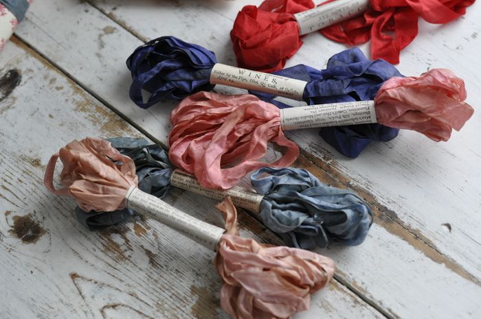 Skeins of vintage-style ribbon