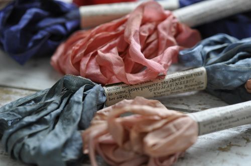 Skeins of vintage-style ribbon