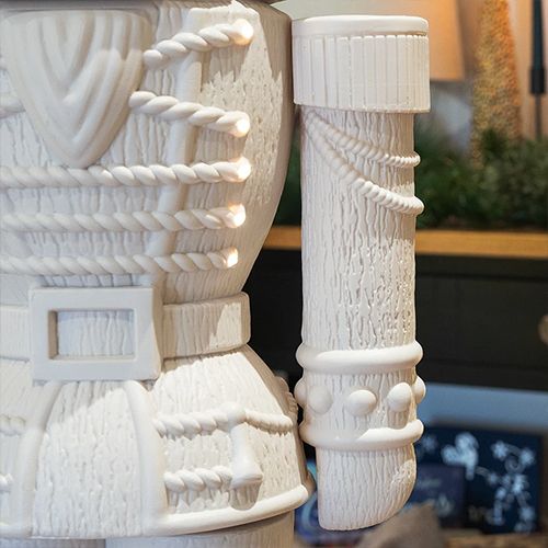 5ft Light Up Otto Wood-Look Nutcracker Figure in Plain White