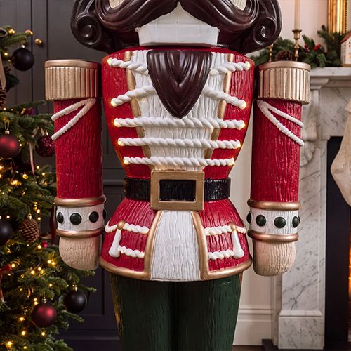 5ft Light Up Otto Wood-Look Nutcracker Figure in Traditional Festive