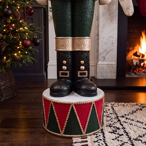 5ft Light Up Otto Wood-Look Nutcracker Figure in Traditional Festive
