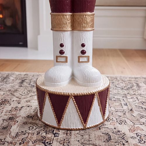 5ft Light Up Otto Wood-Look Nutcracker Figure in Velvet & Vanilla