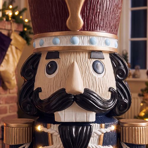 5ft Light Up Otto Wood-Look Nutcracker Figure Elegant Heritage