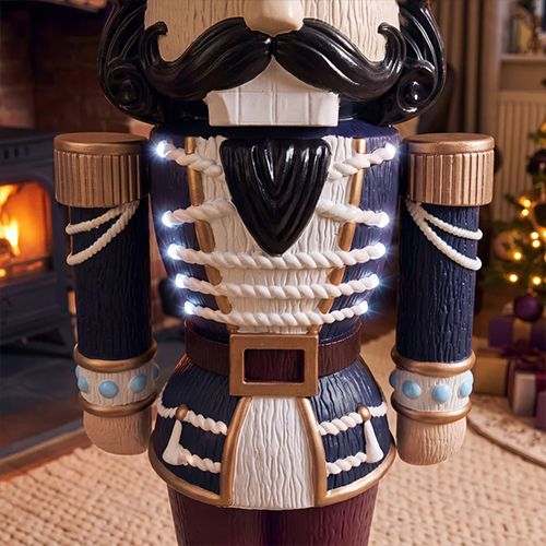 5ft Light Up Otto Wood-Look Nutcracker Figure Elegant Heritage
