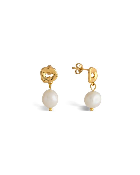 Maya Pearl Drop Scrunchie Earrings