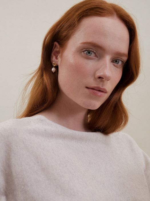 Maya Pearl Drop Scrunchie Earrings