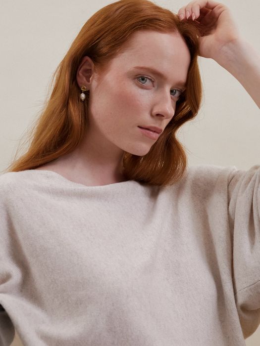 Maya Pearl Drop Scrunchie Earrings