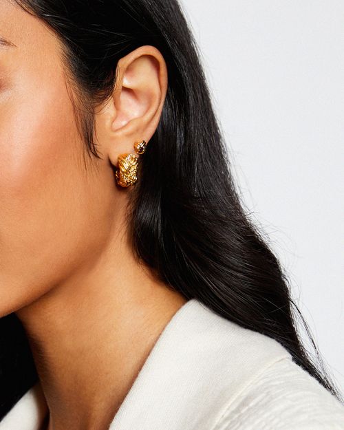 Bronia Plaited Weave Open Hoop Earrings
