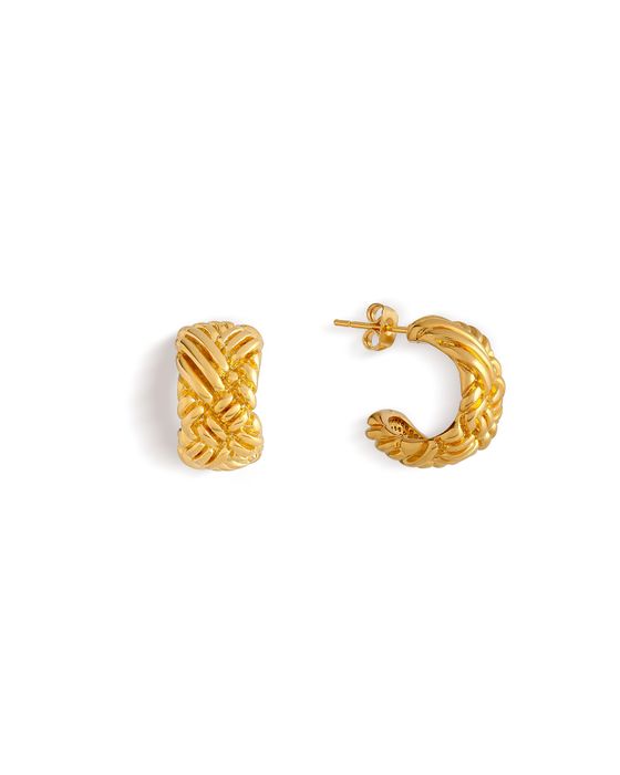 Bronia Plaited Weave Open Hoop Earrings