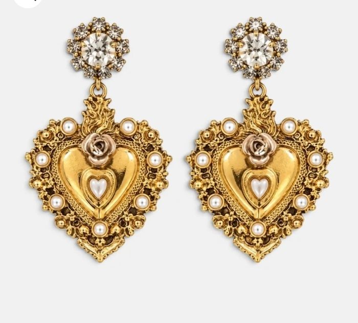 Sacred Heart Pearl Earrings 