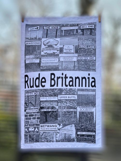 Rude Britannia tea towel
