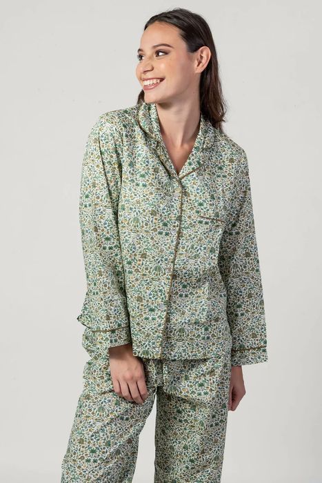 Amara Green Long Pyjama Set