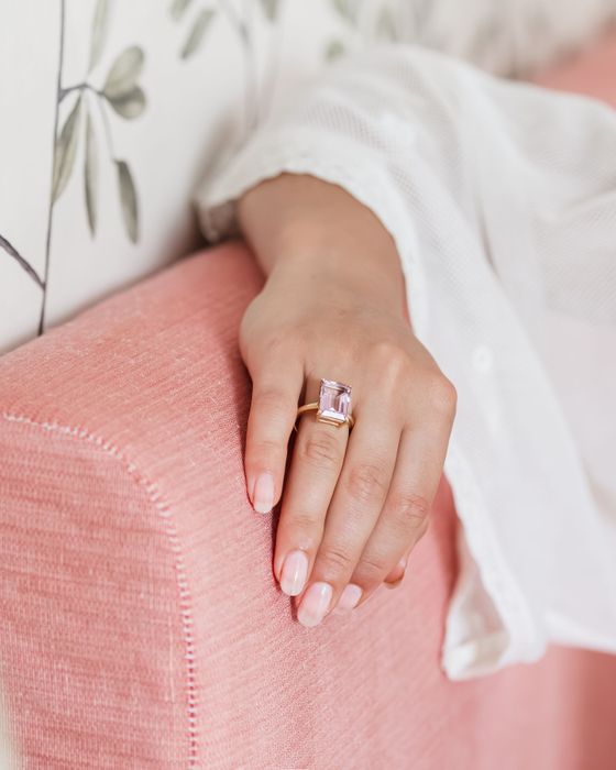 South of France Pink Topaz Cocktail Ring in Gold