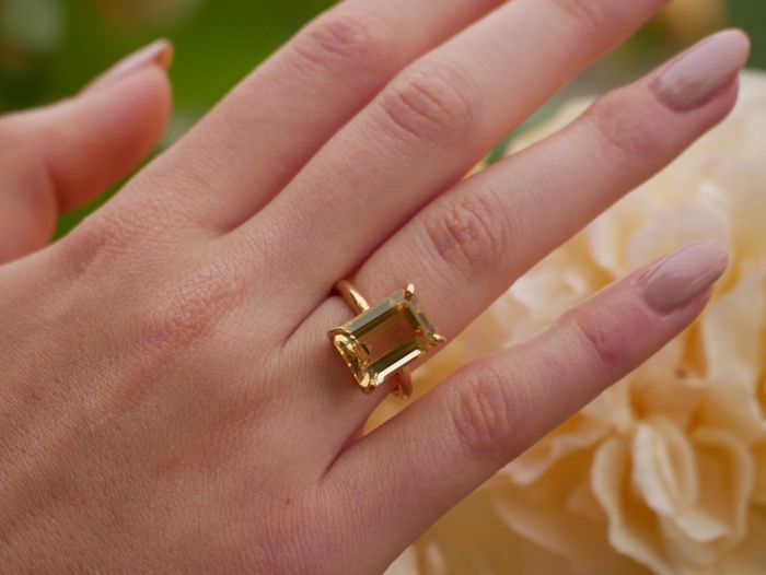 South of France Citrine Cocktail Ring in Gold