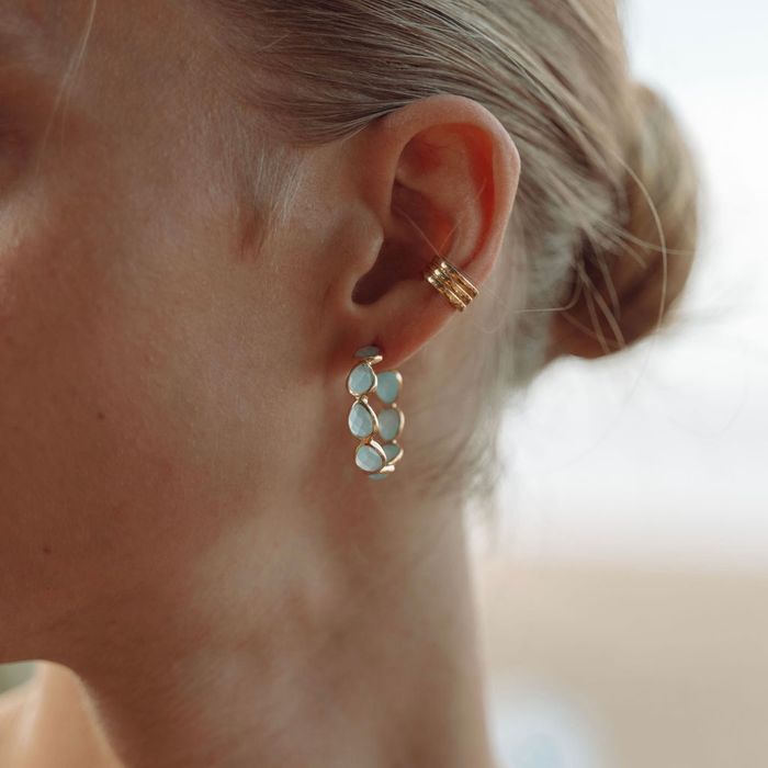 Anna hoops in Aqua Chalcedony